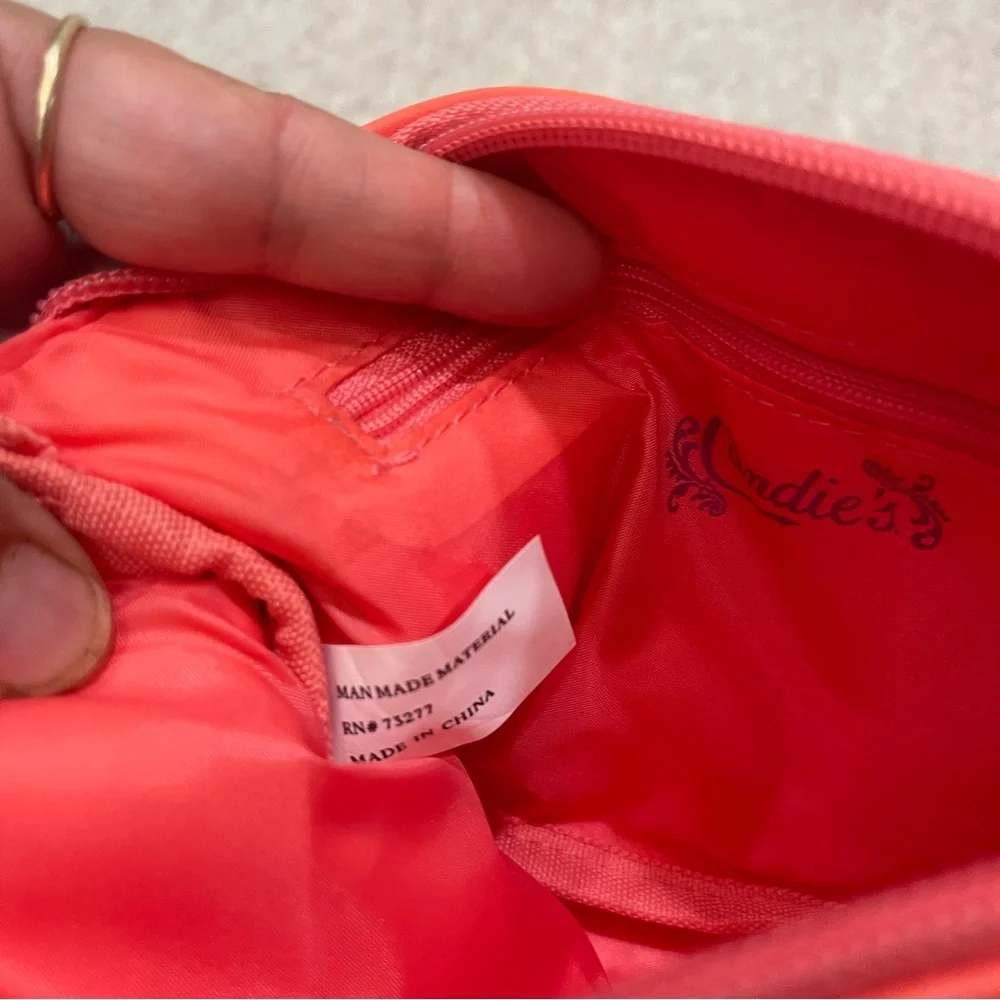 Candies Y2K 2000’s Fashion Bow Wristlet Zip Pouch Pink and Peach